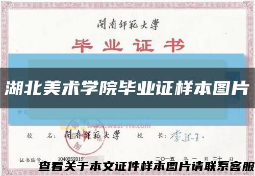 湖北美術學院畢業證樣本圖片縮略圖