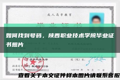 如何找到號碼，陜西職業技術學院畢業證書照片縮略圖