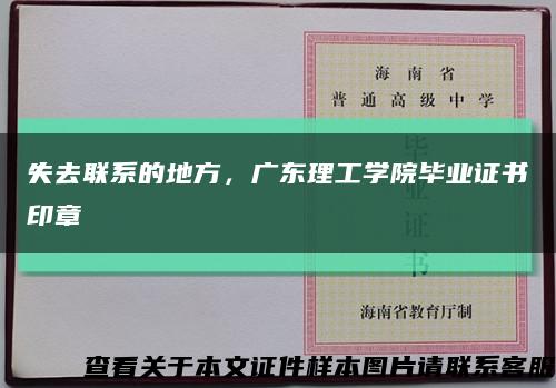 失去聯系的地方，廣東理工學院畢業證書印章縮略圖