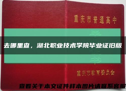 去哪里查，湖北職業技術學院畢業證舊版縮略圖