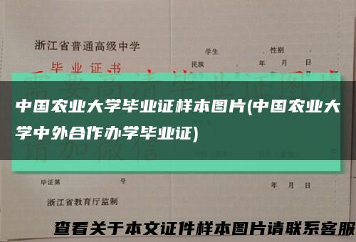 中國農業大學畢業證樣本圖片(中國農業大學中外合作辦學畢業證)縮略圖
