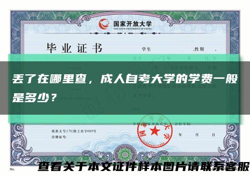 丟了在哪里查，成人自考大學的學費一般是多少？縮略圖