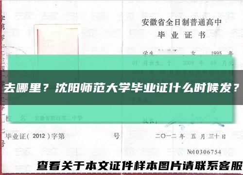 去哪里？沈陽師范大學畢業證什么時候發？縮略圖