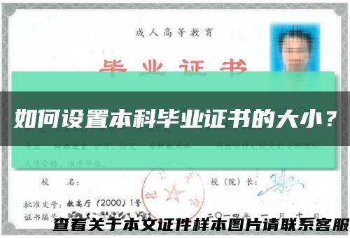如何設置本科畢業證書的大??？縮略圖