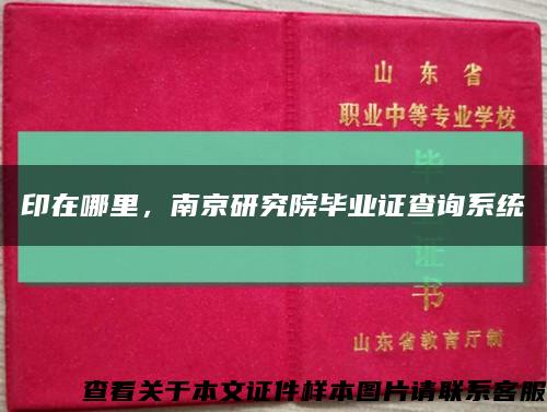 印在哪里，南京研究院畢業證查詢系統縮略圖