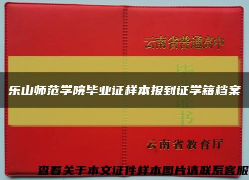 樂山師范學院畢業證樣本報到證學籍檔案縮略圖
