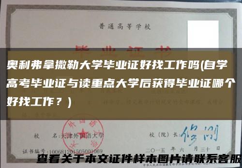 奧利弗拿撒勒大學畢業證好找工作嗎(自學高考畢業證與讀重點大學后獲得畢業證哪個好找工作？)縮略圖