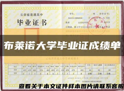 布萊諾大學畢業證成績單縮略圖