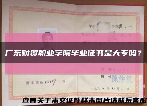 廣東財貿職業學院畢業證書是大專嗎？縮略圖