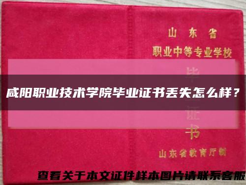 咸陽職業技術學院畢業證書丟失怎么樣？縮略圖