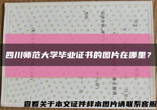 四川師范大學畢業證書的圖片在哪里？縮略圖