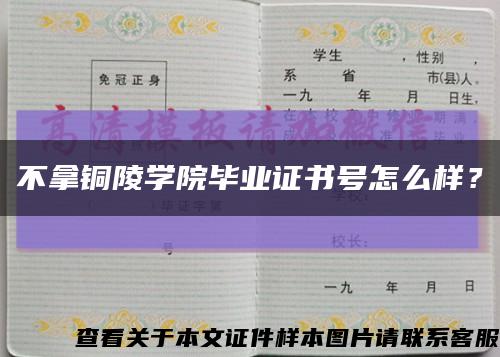 不拿銅陵學院畢業證書號怎么樣？縮略圖