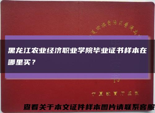 黑龍江農業經濟職業學院畢業證書樣本在哪里買？縮略圖