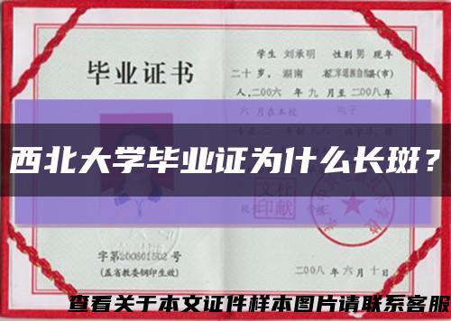 西北大學畢業證為什么長斑？縮略圖