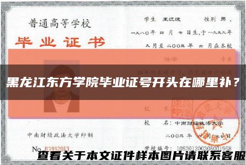 黑龍江東方學院畢業證號開頭在哪里補？縮略圖