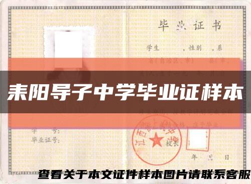 耒陽導子中學畢業證樣本縮略圖