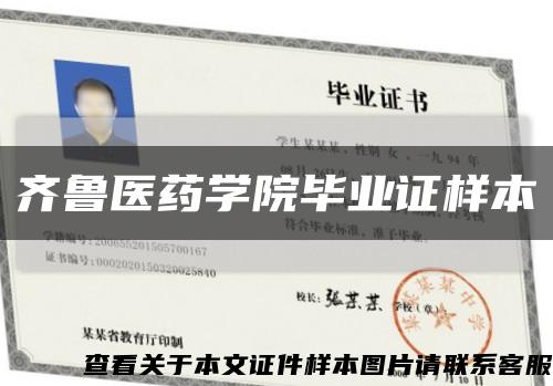 齊魯醫藥學院畢業證樣本縮略圖