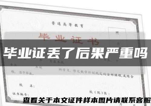 畢業證丟了后果嚴重嗎縮略圖