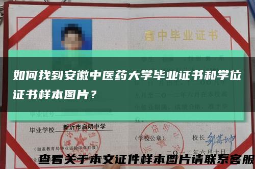 如何找到安徽中醫藥大學畢業證書和學位證書樣本圖片？縮略圖