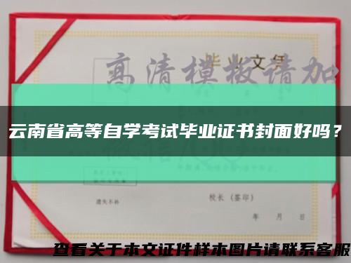 云南省高等自學考試畢業證書封面好嗎？縮略圖
