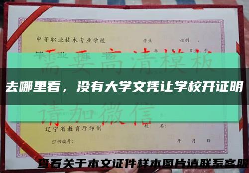 去哪里看，沒有大學文憑讓學校開證明縮略圖