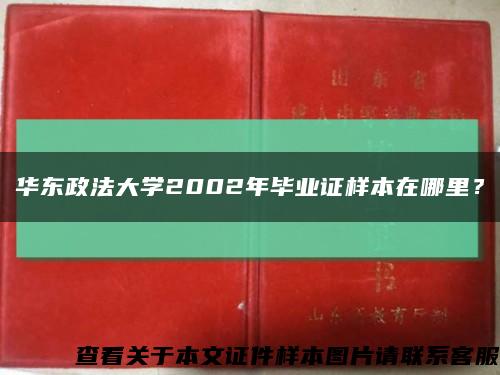 華東政法大學2002年畢業證樣本在哪里？縮略圖