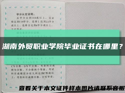 湖南外貿職業學院畢業證書在哪里？縮略圖