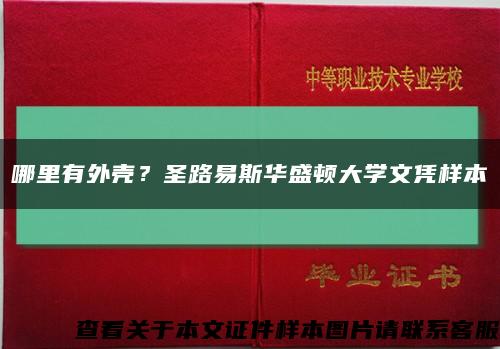 哪里有外殼？圣路易斯華盛頓大學文憑樣本縮略圖