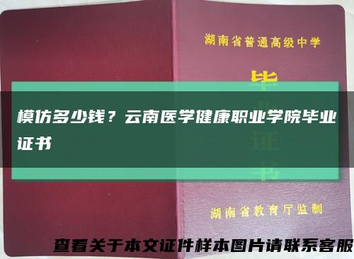 模仿多少錢？云南醫學健康職業學院畢業證書縮略圖