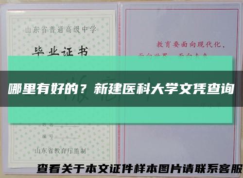 哪里有好的？新建醫科大學文憑查詢縮略圖