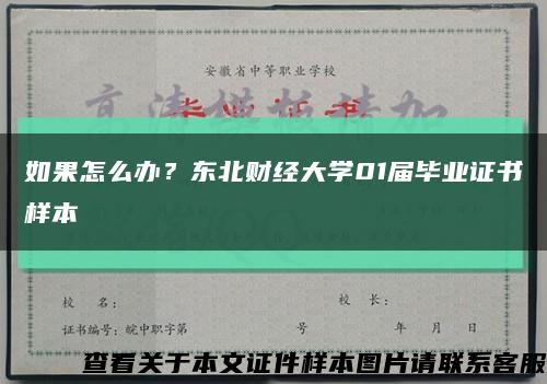 如果怎么辦？東北財經大學01屆畢業證書樣本縮略圖