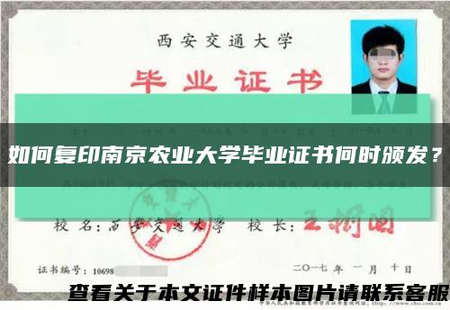 如何復印南京農業大學畢業證書何時頒發？縮略圖