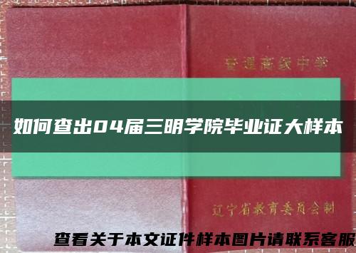 如何查出04屆三明學院畢業證大樣本縮略圖