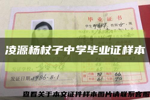 凌源楊杖子中學畢業證樣本縮略圖