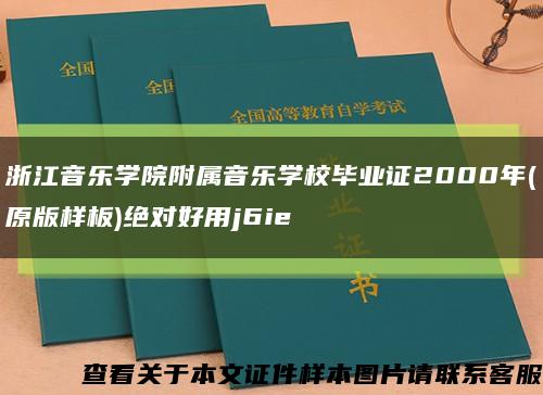 浙江音樂學院附屬音樂學校畢業證2000年(原版樣板)絕對好用j6ie縮略圖