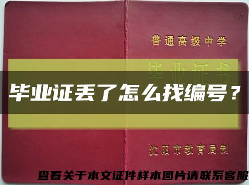畢業證丟了怎么找編號？縮略圖