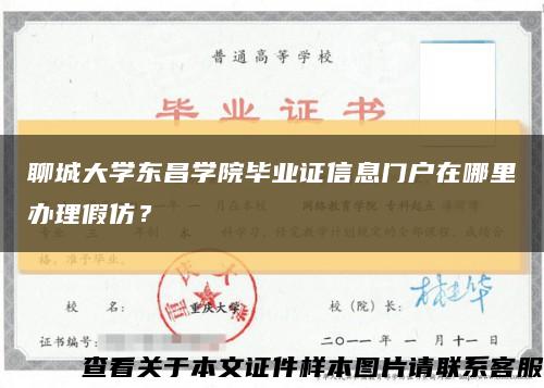 聊城大學東昌學院畢業證信息門戶在哪里辦理假仿？縮略圖