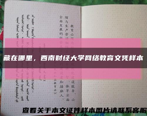 藏在哪里，西南財經大學網絡教育文憑樣本縮略圖