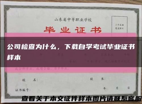 公司檢查為什么，下載自學考試畢業證書樣本縮略圖