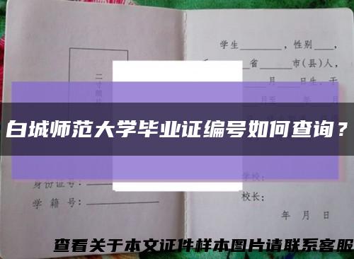 白城師范大學畢業證編號如何查詢？縮略圖