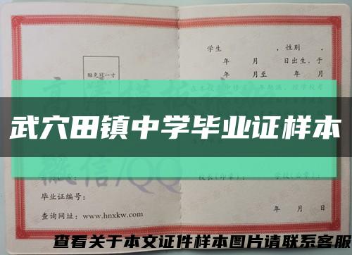 武穴田鎮中學畢業證樣本縮略圖