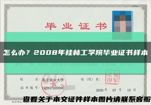 怎么辦？2008年桂林工學院畢業證書樣本縮略圖