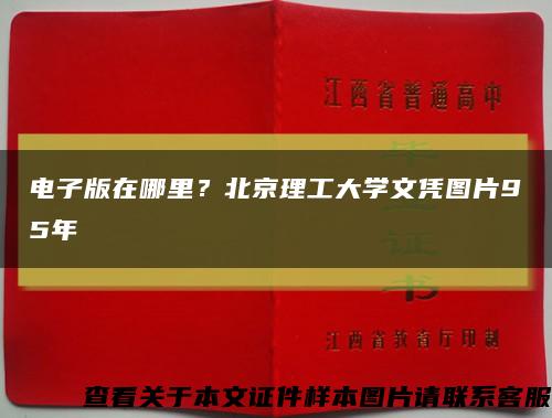 電子版在哪里？北京理工大學文憑圖片95年縮略圖