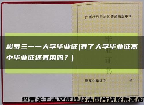 梭羅三一一大學畢業證(有了大學畢業證高中畢業證還有用嗎？)縮略圖