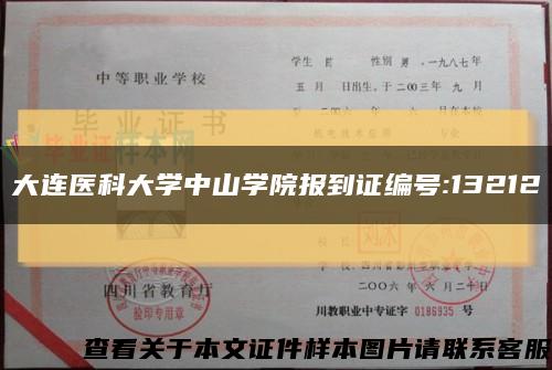大連醫科大學中山學院報到證編號:13212縮略圖