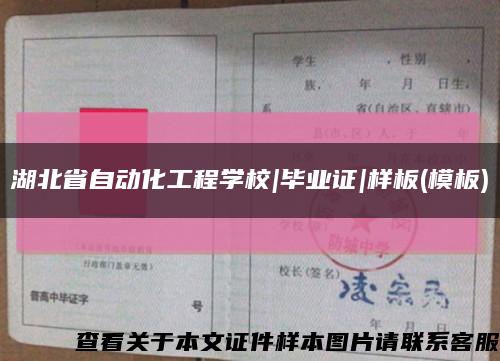 湖北省自動化工程學校|畢業證|樣板(模板)縮略圖