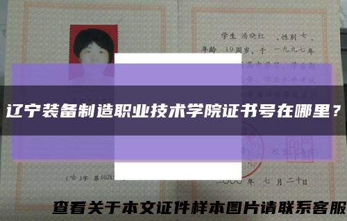 遼寧裝備制造職業技術學院證書號在哪里？縮略圖