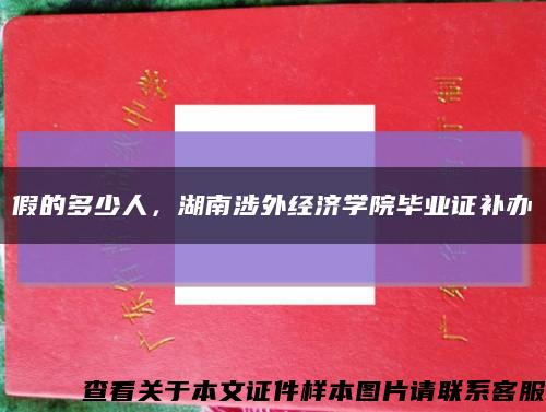 假的多少人，湖南涉外經濟學院畢業證補辦縮略圖