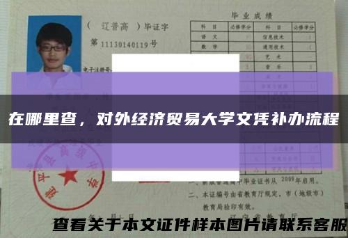在哪里查，對外經濟貿易大學文憑補辦流程縮略圖