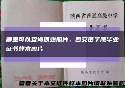 哪里可以查詢原始照片，西安醫學院畢業證書樣本圖片縮略圖